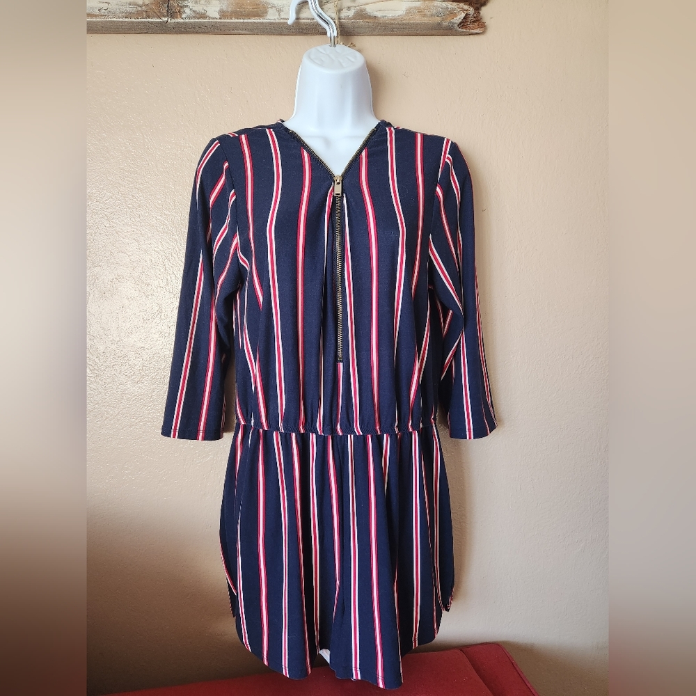 Rue 21 Red and Blue striped romper